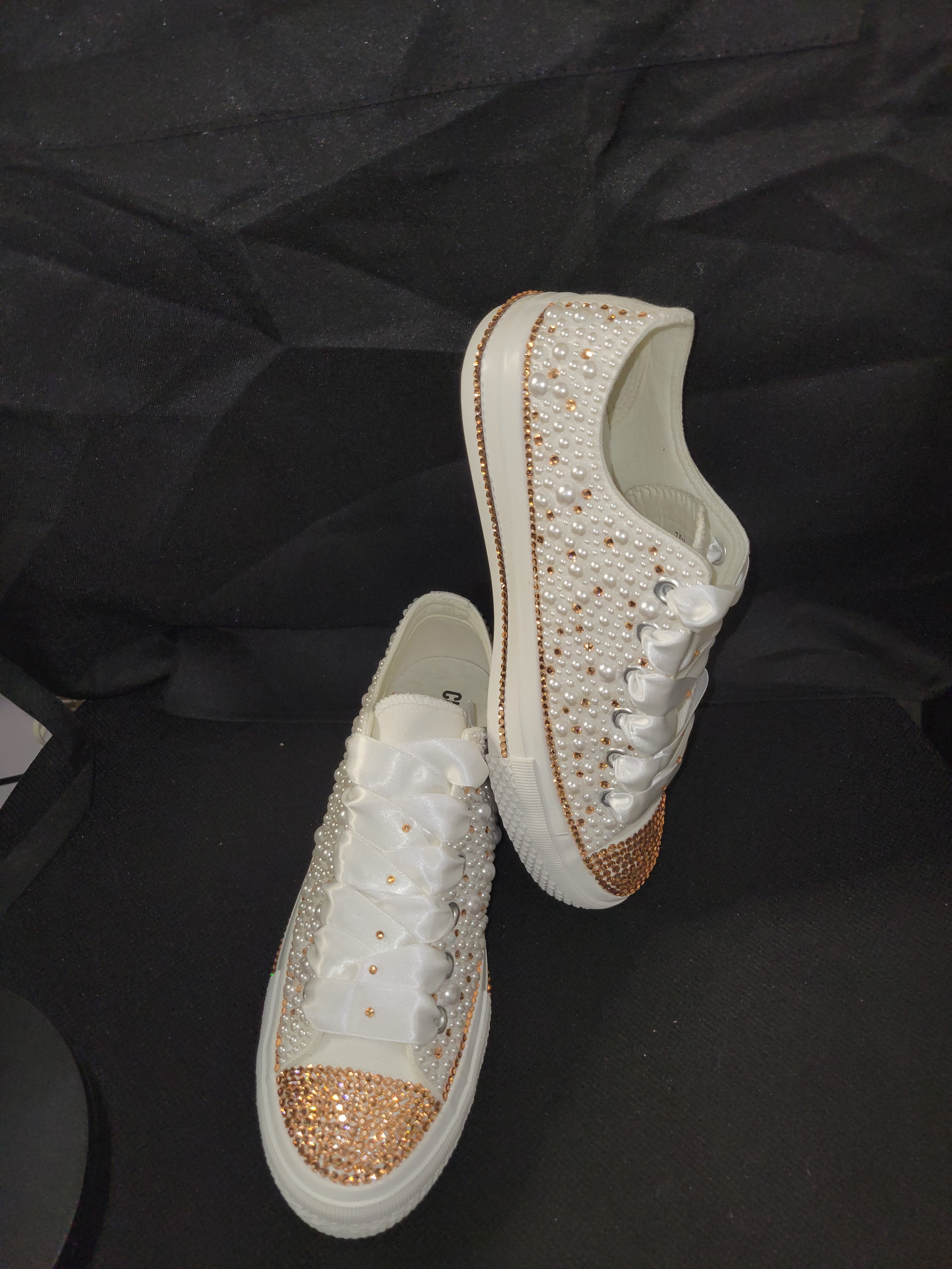 Custom Pearl and Crystal Converse/Vans – TheATeamDesigns